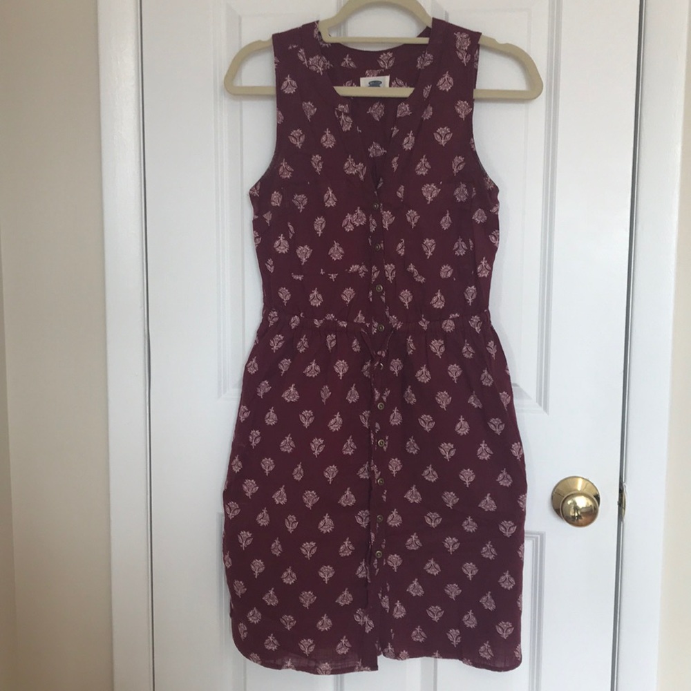 Old Navy Maroon Floral Dress